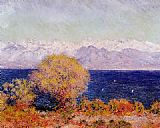 Famous Bay Paintings - View of the Bay and Maritime Alps at Antibes